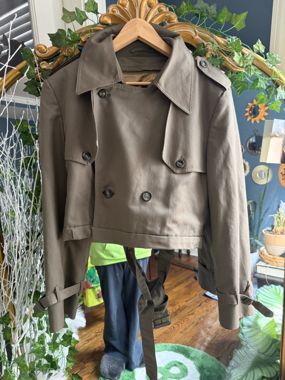 Christian Dior Cropped Trench Coat - Olive